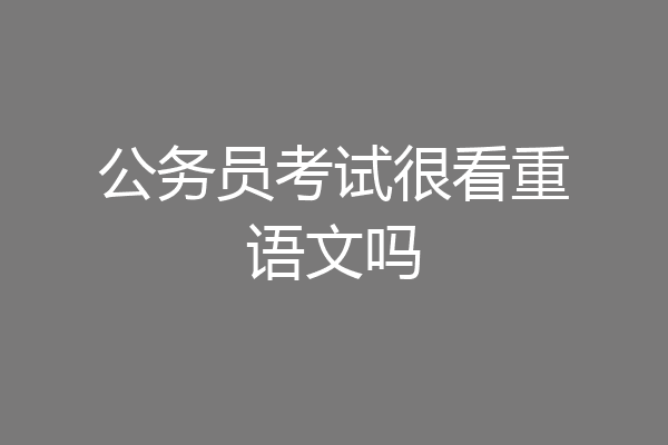 公务员考试很看重语文吗
