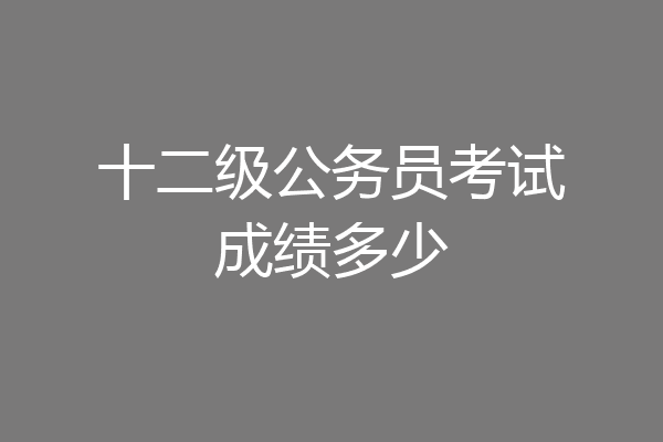 十二级公务员考试成绩多少