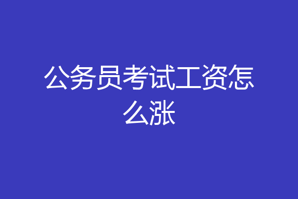 公务员考试工资怎么涨