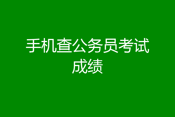 手机查公务员考试成绩