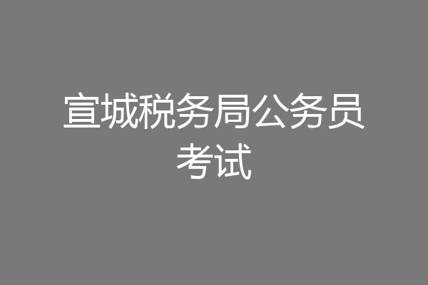 宣城税务局公务员考试