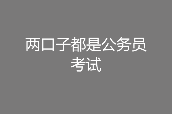 两口子都是公务员考试