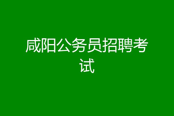 咸阳公务员招聘考试
