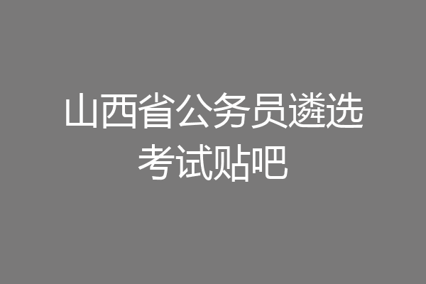 山西省公务员遴选考试贴吧