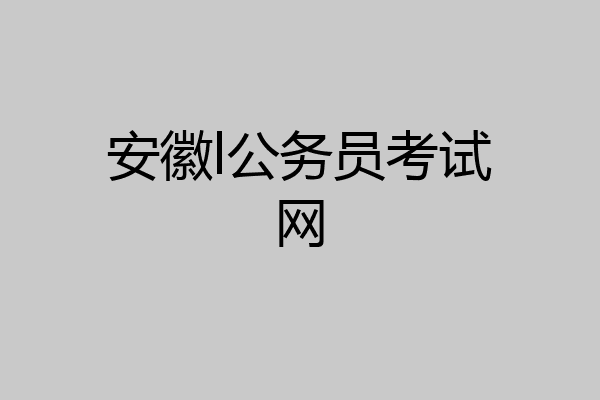 安徽l公务员考试网