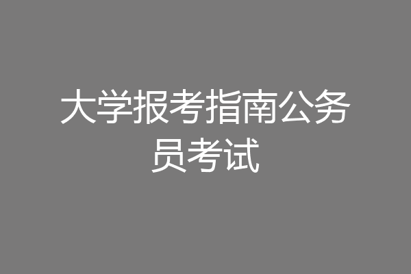 大学报考指南公务员考试