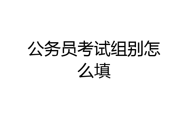 公务员考试组别怎么填