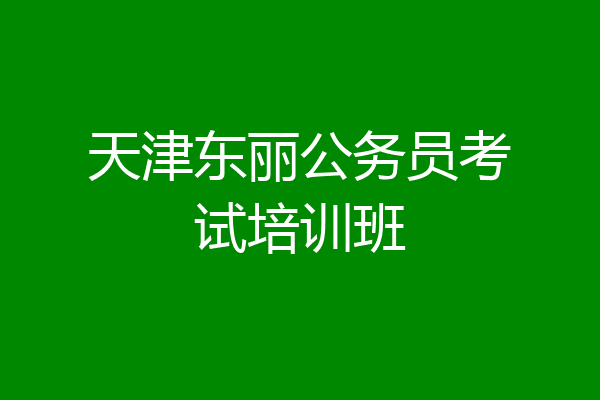 天津东丽公务员考试培训班