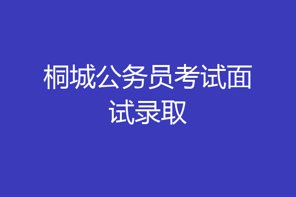 桐城公务员考试面试录取