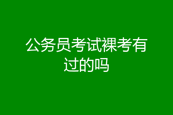 公务员考试裸考有过的吗