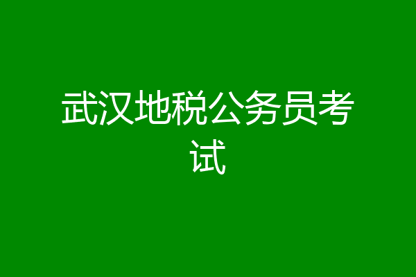 武汉地税公务员考试