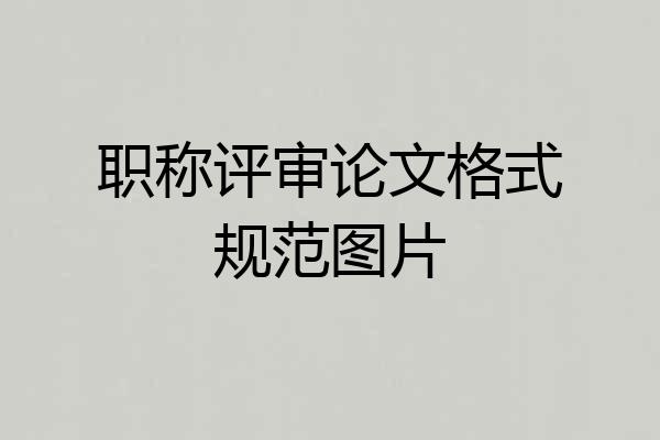 职称评审论文格式规范图片