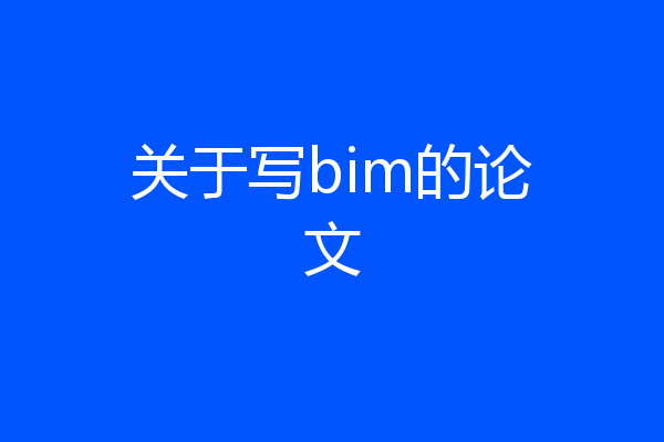 关于写bim的论文