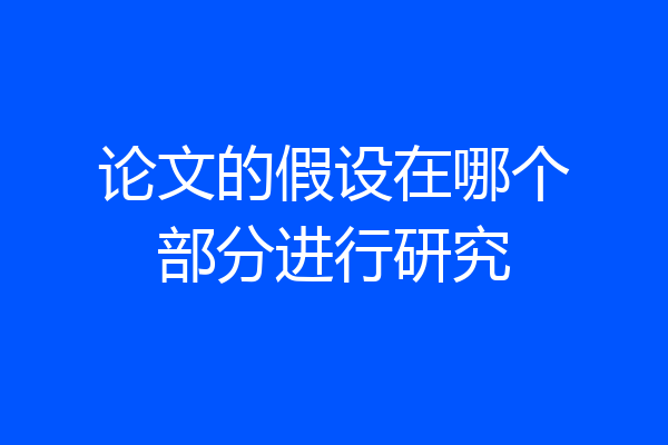 论文的假设在哪个部分进行研究