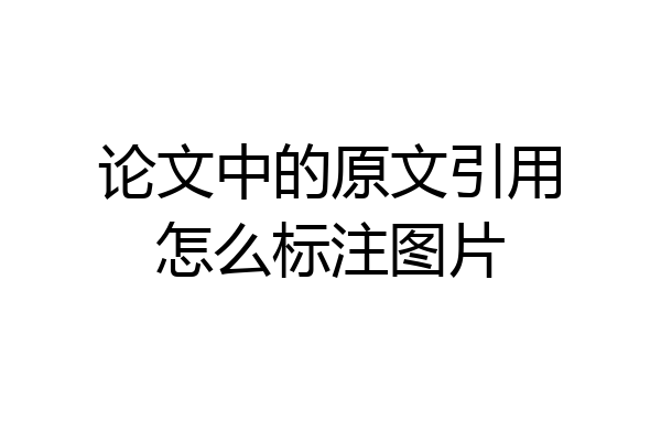 论文中的原文引用怎么标注图片