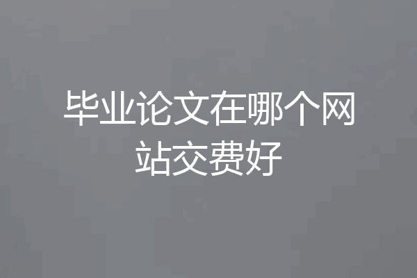 毕业论文在哪个网站交费好