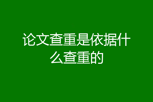 论文查重是依据什么查重的