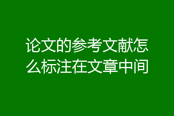 论文的参考文献怎么标注在文章中间