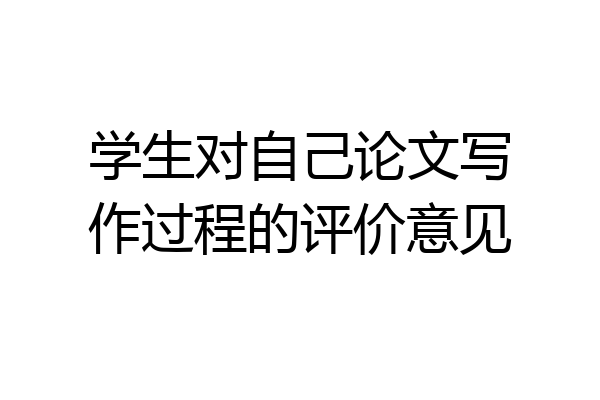 学生对自己论文写作过程的评价意见