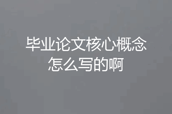 毕业论文核心概念怎么写的啊