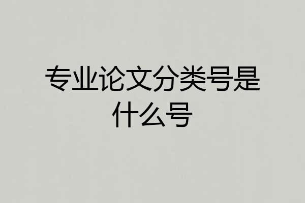 专业论文分类号是什么号