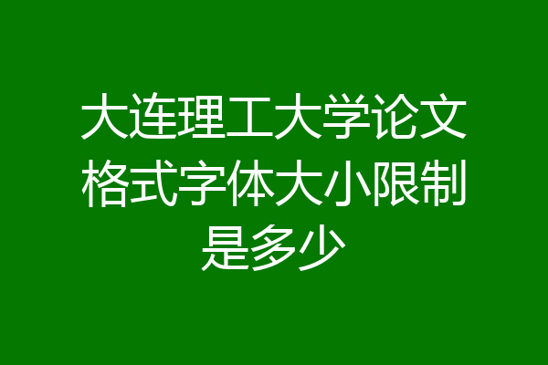 大连理工大学论文格式字体大小限制是多少