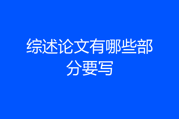 综述论文有哪些部分要写