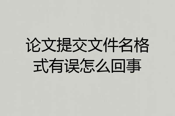 论文提交文件名格式有误怎么回事