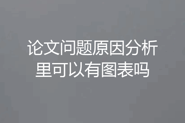论文问题原因分析里可以有图表吗