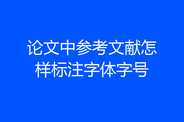 论文中参考文献怎样标注字体字号