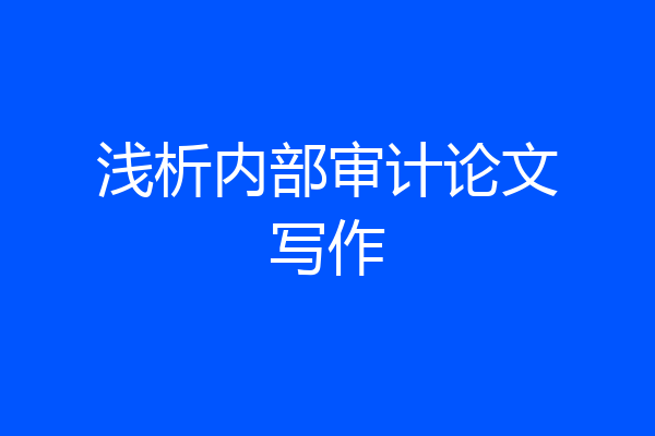 浅析内部审计论文写作