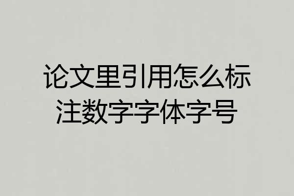 论文里引用怎么标注数字字体字号