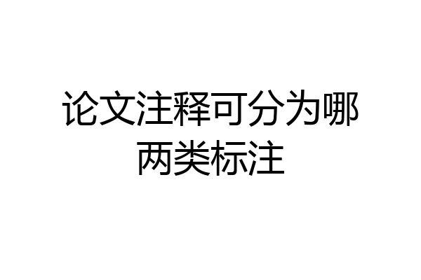论文注释可分为哪两类标注