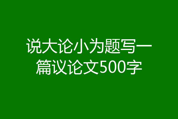 说大论小为题写一篇议论文500字