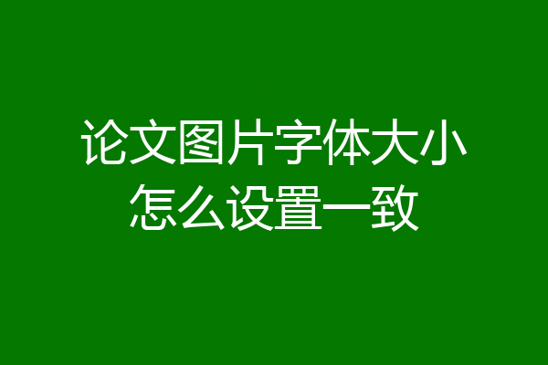 论文图片字体大小怎么设置一致