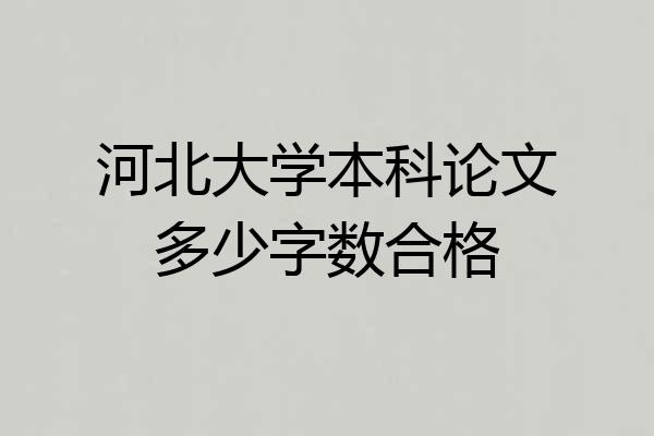 河北大学本科论文多少字数合格