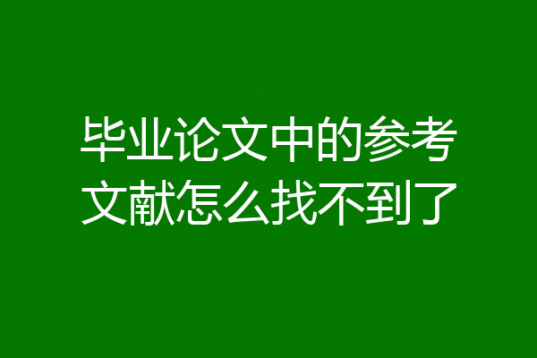 毕业论文中的参考文献怎么找不到了
