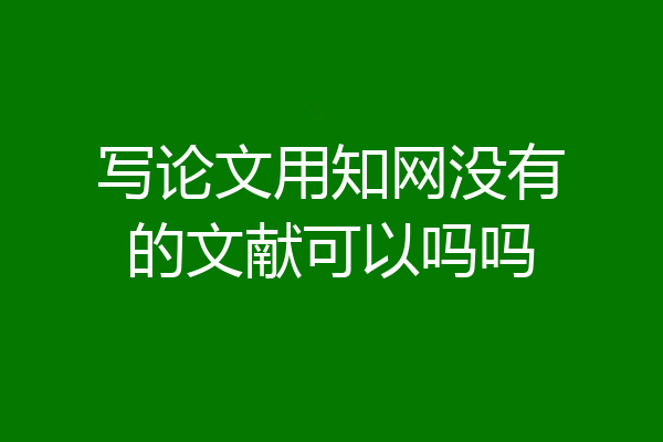 写论文用知网没有的文献可以吗吗