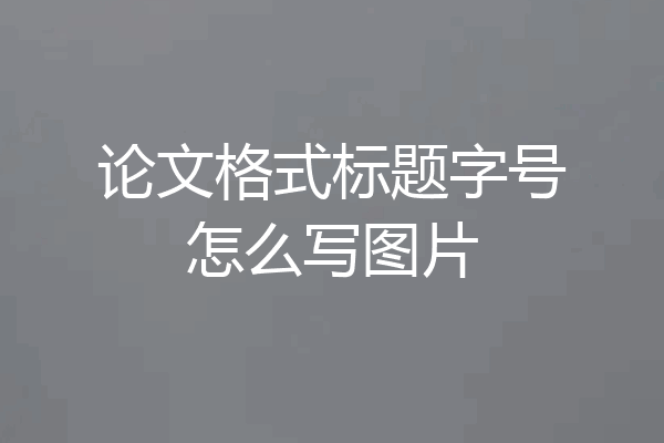论文格式标题字号怎么写图片