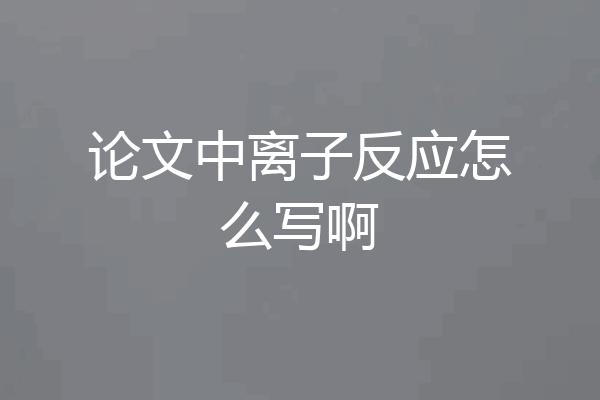 论文中离子反应怎么写啊