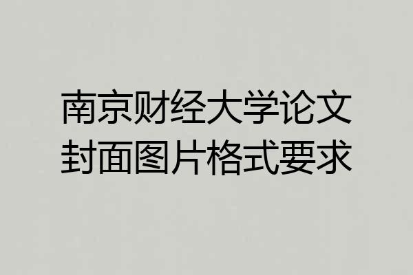 南京财经大学论文封面图片格式要求