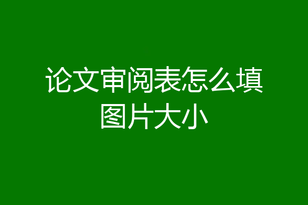 论文审阅表怎么填图片大小