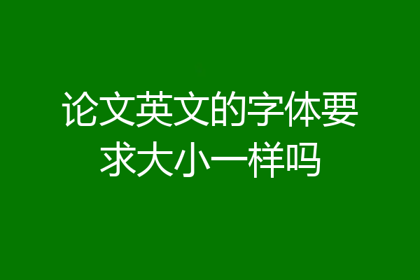论文英文的字体要求大小一样吗