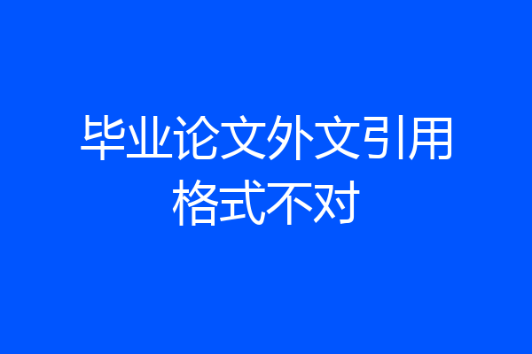 毕业论文外文引用格式不对