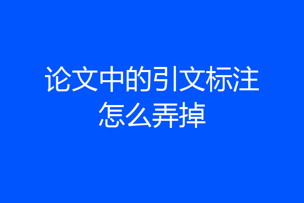 论文中的引文标注怎么弄掉