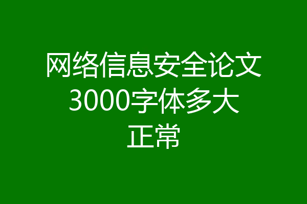 网络信息安全论文3000字体多大正常