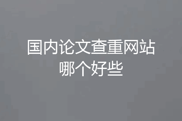 国内论文查重网站哪个好些