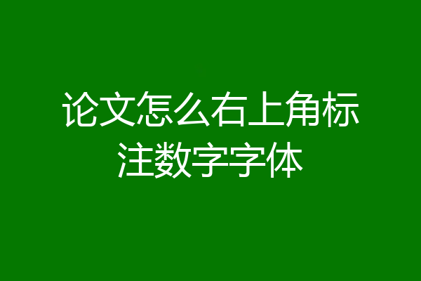论文怎么右上角标注数字字体