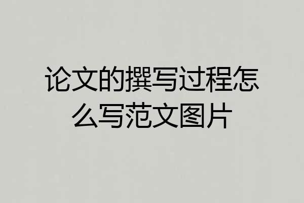 论文的撰写过程怎么写范文图片
