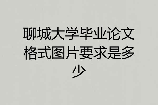 聊城大学毕业论文格式图片要求是多少